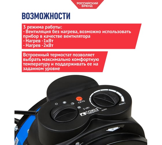 Керамический обогреватель СОЮЗ ТВС-2022К