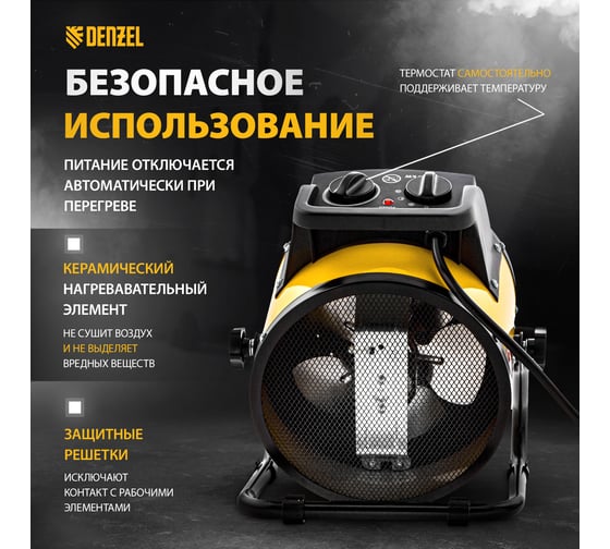 Тепловая пушка DENZEL керамический нагреватель 96431