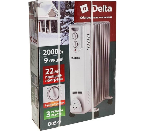 Масляный обогреватель DELTA D05-9, 2000 Вт, 9 секций Р1-00014219