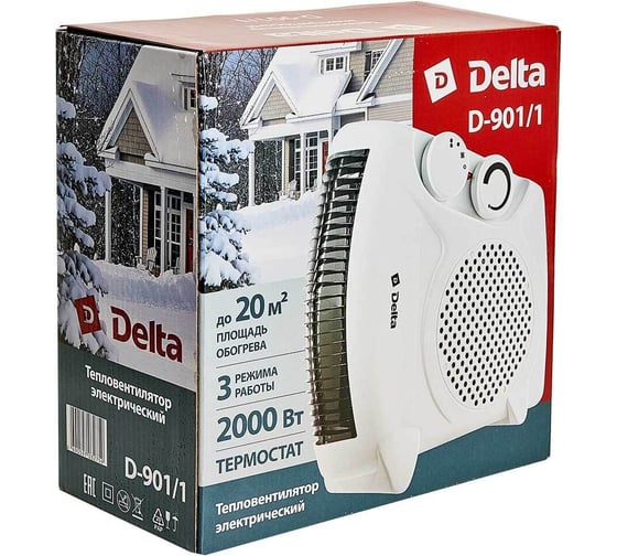 Тепловентилятор DELTA D-901/1: 2000 Вт (6) Р0001001755
