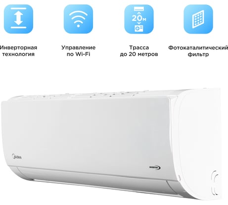 Сплит-система инверторного типа Midea с Wi-Fi контроллером MSFRW-12N8C2