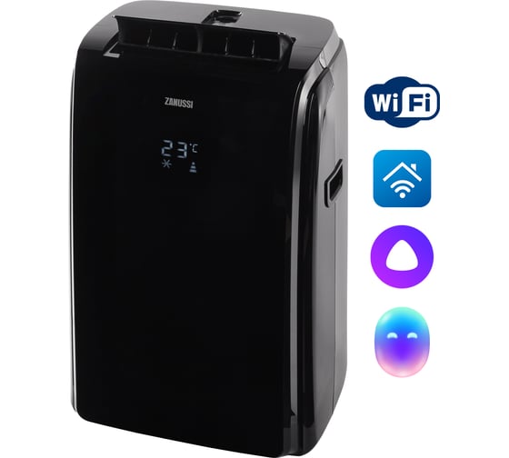 Мобильный кондиционер Zanussi Massimo Solar Black ZACM-12 MS-H/N1 Wi-Fi Black НС-1294914