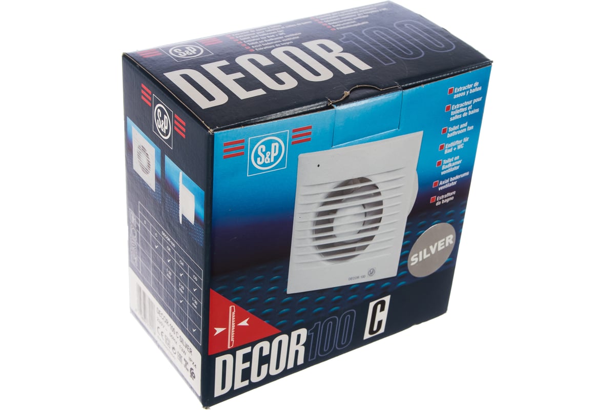 Вентилятор Soler&Palau Decor 100C SILVER Decor 100C SILVER - выгодная ...