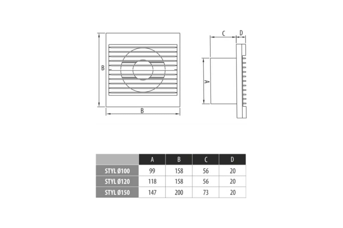 Dospel вентилятор вытяжной как снять Вентилятор DOSPEL STYL 120 S-P 007-0003P - выгодная цена, отзывы, характеристики