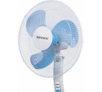 Напольный вентилятор SONNEN FS40-A104 Line, 45 Вт, 3 скоростных режима, белый/синий, 451034