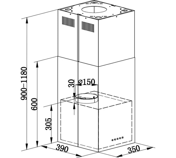 Кухонная вытяжка MAUNFELD  bath light isla 35 нержавеющая сталь BATH Light (Isla) 35 INOX