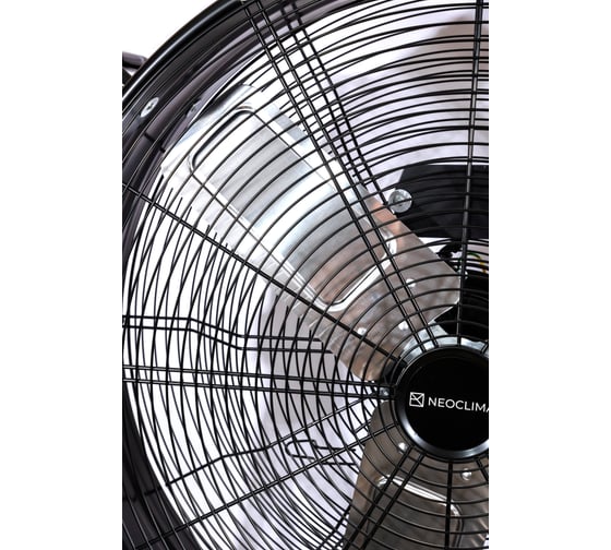 Вентилятор промышленный мобильный на колесиках NeoClima 220Вт, черный цвет, металл NPSF-600R