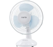 Вентилятор настольный MARTA MT-FN2534 белый/голубой 42221