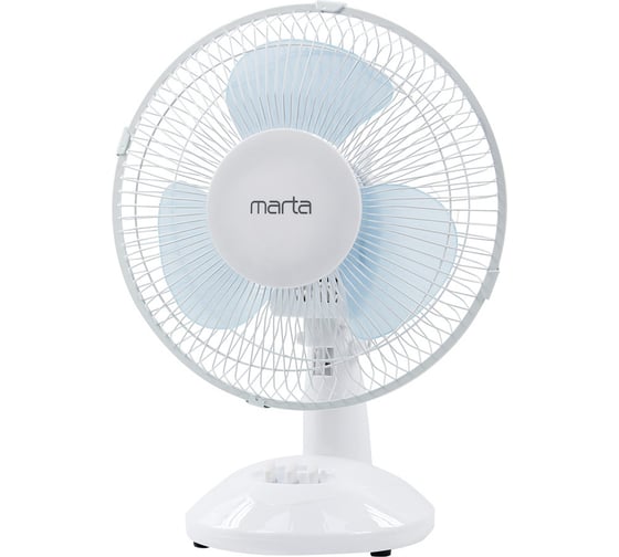 Вентилятор настольный MARTA MT-FN2534 белый/голубой 42221