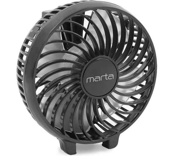Портативный вентилятор MARTA MT-FN2546 емкость аккумулятора 1800 мА/ч, черный/серый 39936