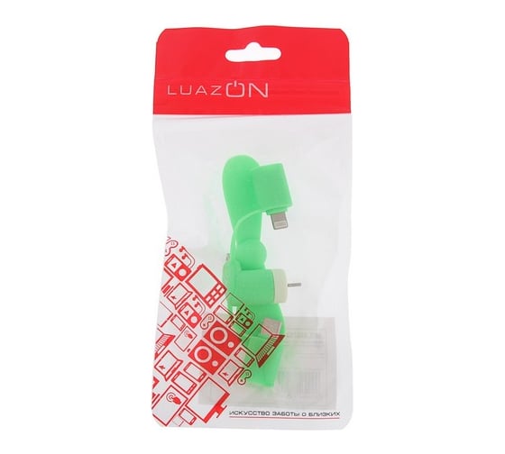 Вентилятор 3 в 1 Luazon LTF-02, разъем micro USB, Lightinhg, Type-C, зеленый 4487524