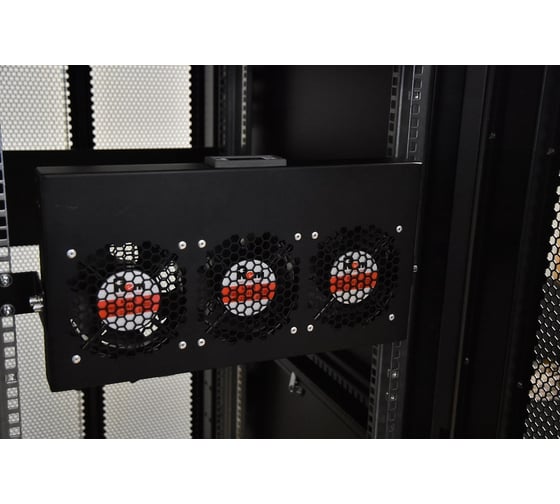 Вентиляторный модуль Rem R-FAN, 230V, 1U, вентиляторов: 3, 129 дБ, чёрный R-FAN-3K-1U-9005
