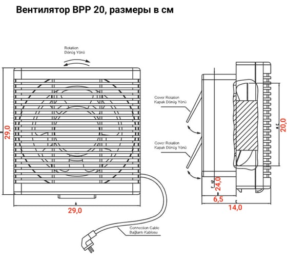 Осевой реверсивный вентилятор BVN BPP 20
