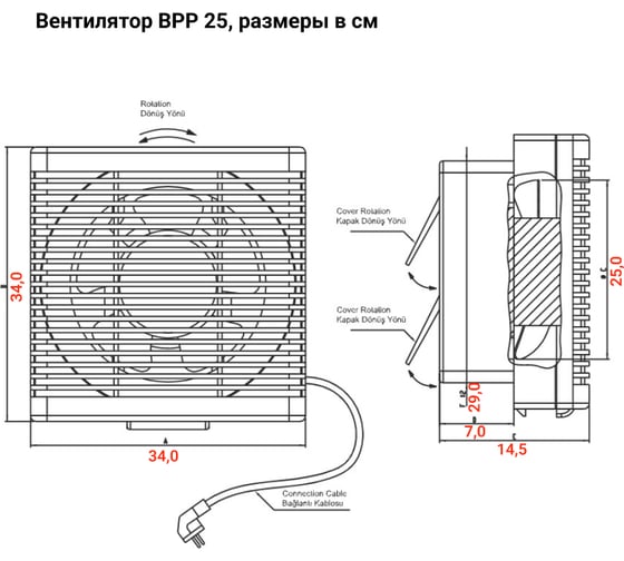 Осевой реверсивный вентилятор BVN BPP 25