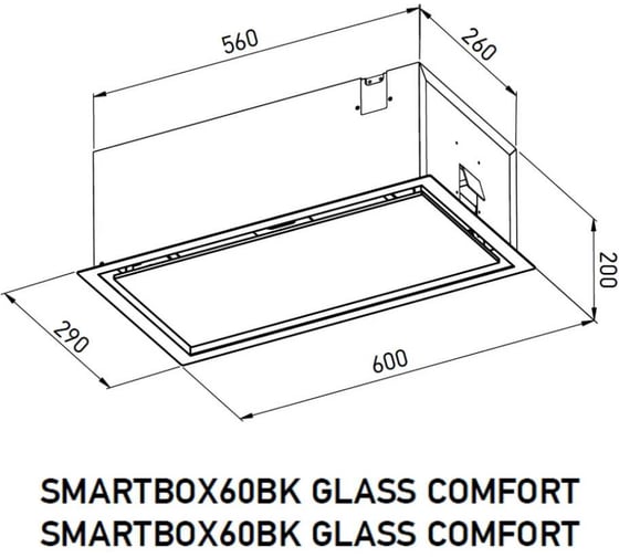 Полновстраиваемая вытяжка MEFERI SMARTBOX60WH GLASS COMFORT МФ-00000546