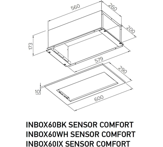Полновстраиваемая вытяжка MEFERI INBOX60WH SENSOR COMFORT