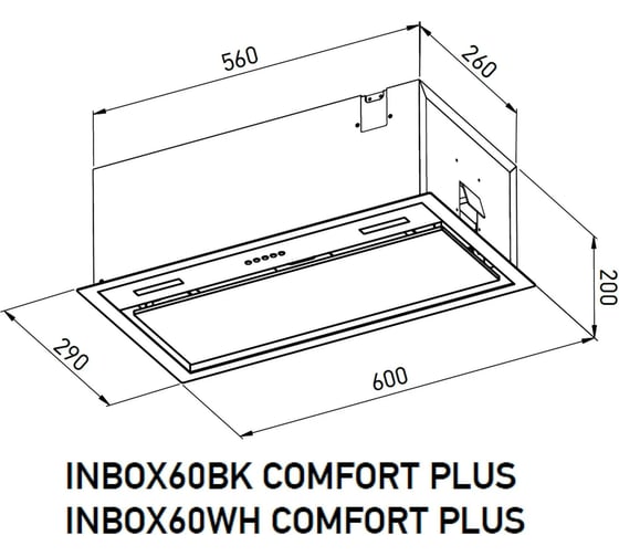 Полновстраиваемая вытяжка MEFERI INBOX60BK COMFORT PLUS МФ-00000547