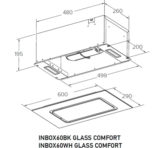 Полновстраиваемая вытяжка MEFERI INBOX60BK GLASS COMFORT МФ-00000553