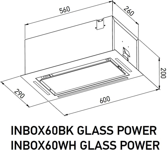 Полновстраиваемая вытяжка MEFERI INBOX60BK GLASS POWER МФ-00000549