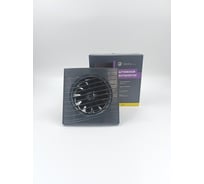 Вентилятор осевой, вытяжной ВИЕНТО ВОЛНА с таймером, малошумный, 130 м³/ч, черный, шарикоподшипник В100СТ STILL black-B