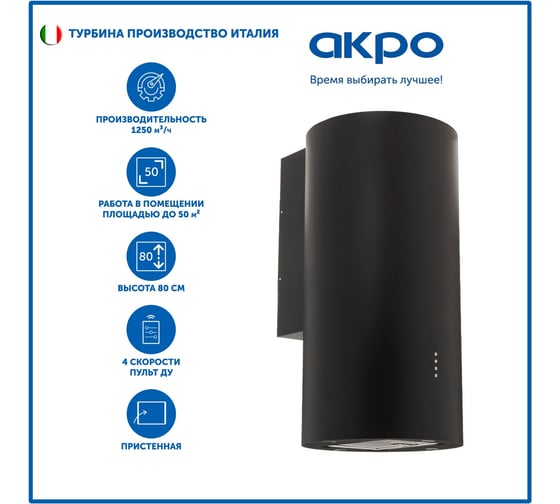 Вытяжка AKPO WK-10 Balmera WL 40 см черный 3092