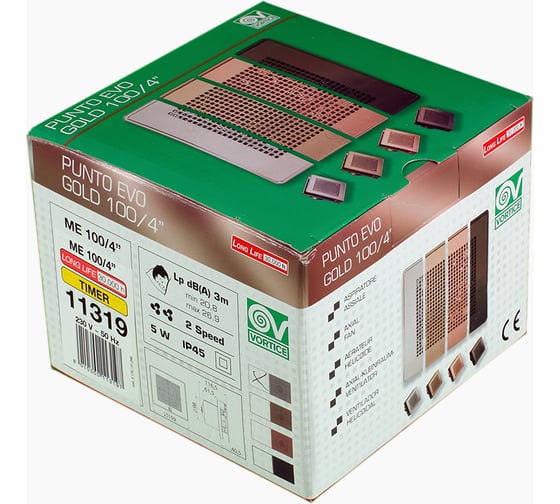Вытяжной осевой вентилятор Vortice Punto Evo ME 100/4 LL T WHITE GOLD 11319VRT