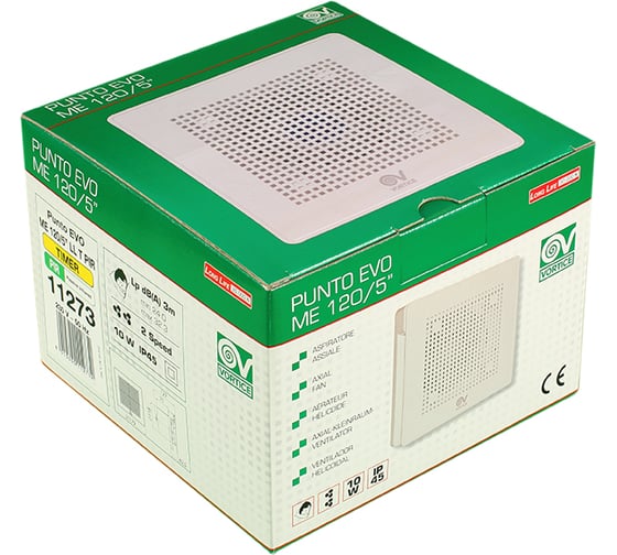 Вытяжной осевой вентилятор Vortice Punto Evo ME 120/5 LL T PIR 11273VRT