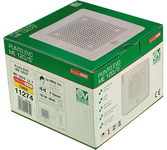 Вытяжной осевой вентилятор Vortice Punto Evo ME 120/5 LL T 11274VRT