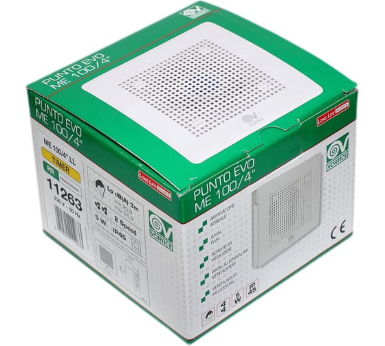 Вытяжной осевой вентилятор Vortice Punto Evo ME 100/4 LL T PIR 11263VRT