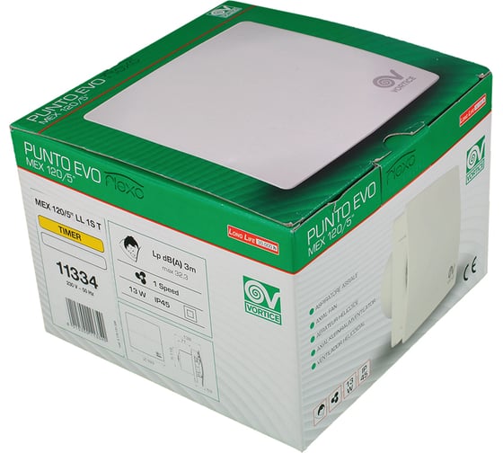 Вытяжной осевой вентилятор Vortice Punto Evo Flexo MEX 120/5 LL 1S T 11334VRT