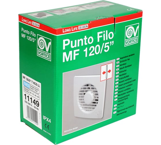 Вытяжной осевой вентилятор Vortice Punto Filo MF 120/5 T HCS LL 11149VRT