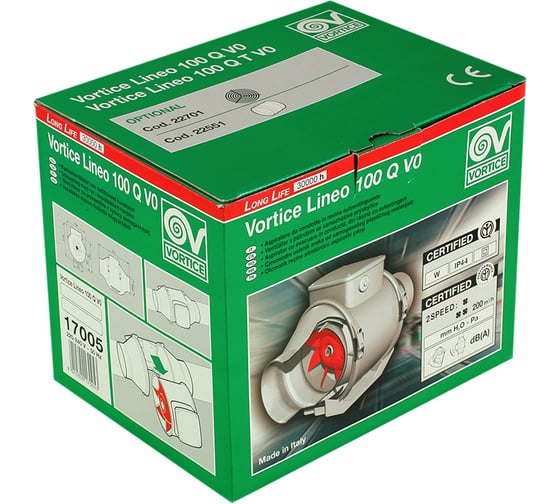 Вентилятор Vortice Lineo 100 Q V0 17005VRT