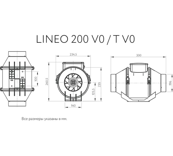 Вентилятор Vortice Lineo 200 V0 17006VRT