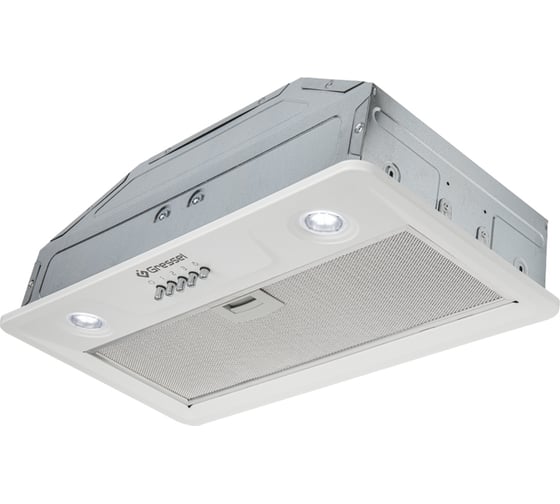 Встраиваемая вытяжка Gressel 52 см (полновстраиваемая) LED подсветка, 3 скорости, режим отвода и рециркуляции, механическое управление, белая GR52W 1