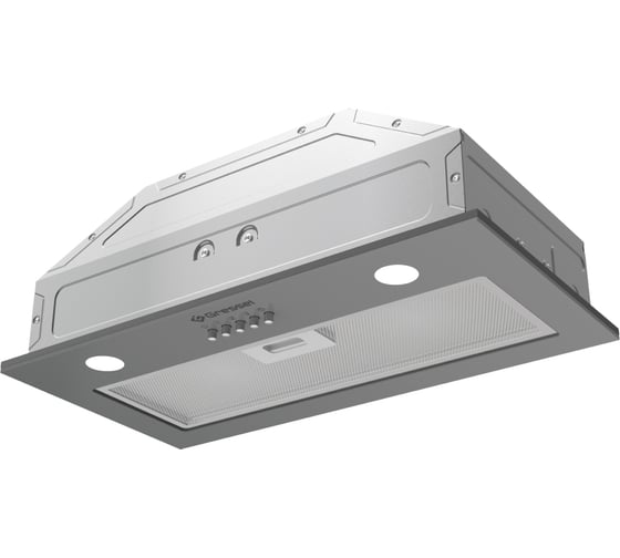 Встраиваемая вытяжка Gressel 52 см (полновстраиваемая) LED подсветка, 3 скорости, GlassShield Control, режим отвода и рециркуляции, механическое управление, серая GR52M2