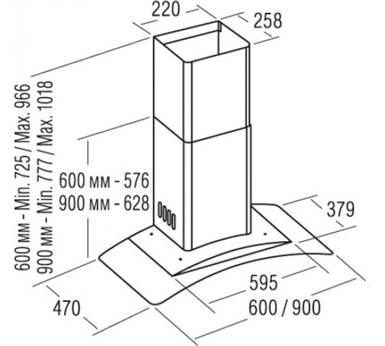 Кухонная вытяжка CATA C-600 GLASS /L 02005101