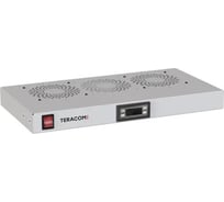 Блок охлаждения EKF TERACOM PRO 1U 2 вентилятора с выключателем и электронным термостатом серый TRP-FN-21T-GR