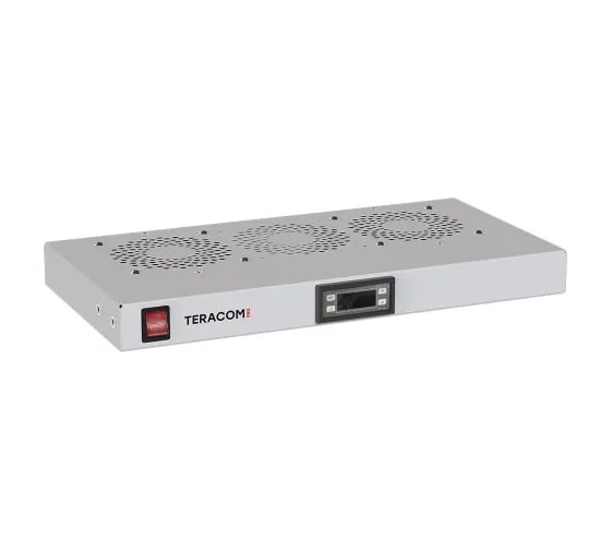 Блок охлаждения EKF TERACOM PRO 1U 2 вентилятора с выключателем и электронным термостатом серый TRP-FN-21T-GR