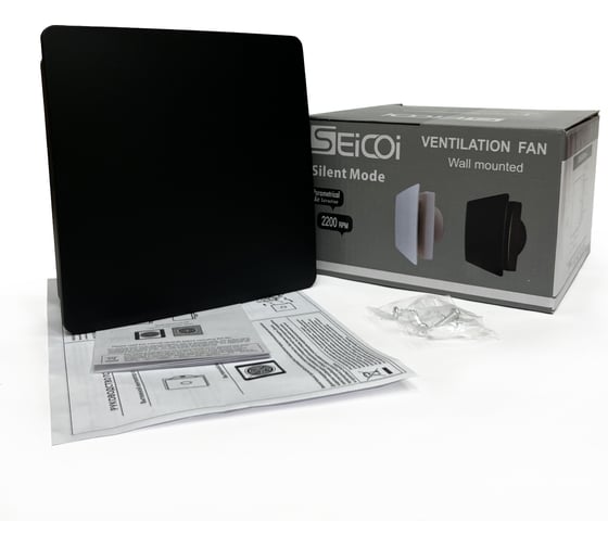 Накладной вентилятор Seicoi Floxy Design 100 Matt black (короткий патрубок)  (SMAZ04-01 Matt black ) 21-0005-971