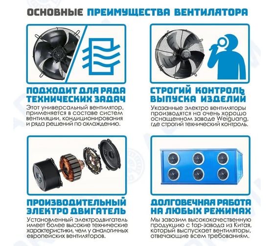 Вентилятор осевой 170 мм YWF2D-170S-95/15-G/ 380 В, 52 Ватт. Поток: всасывание (от радиатора) YWF-2D170-S95/15-G