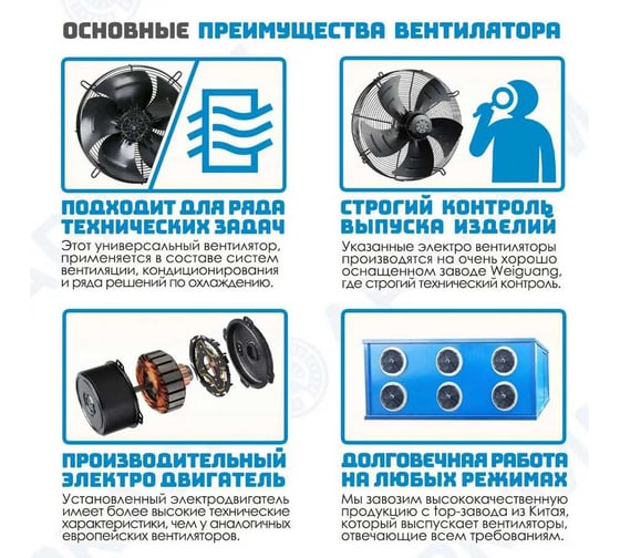 Осевой вентилятор АРКАИМ 300 мм, 380 Вольт. Поток: всасывание. YWF2D-300S-92/35-G