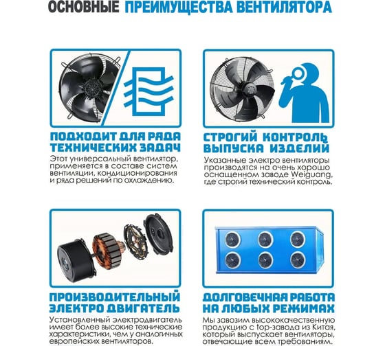 Вентилятор осевой АРКАИМ  630 мм, 380 Вольт, Поток: всасывание. YWF4D-630S-168/80-G