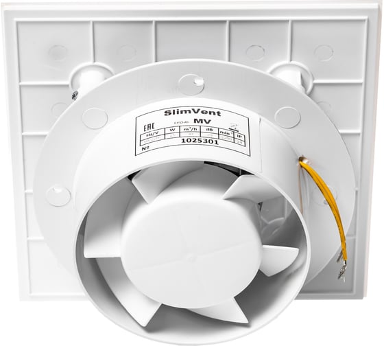 Вытяжной тонкий вентилятор SlimVent МV 100, стекло квадрат белый матовый 96006