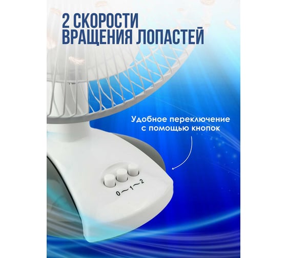 Вентилятор настольный VKL electric VTF-04 Gray 25 Вт 2 режима серый 1209175