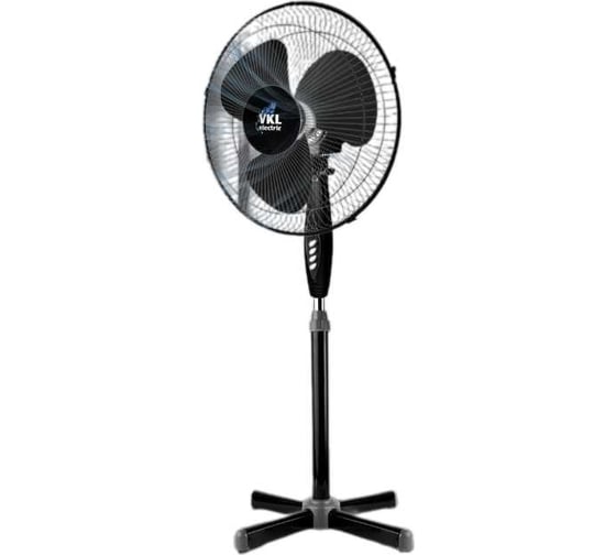 Вентилятор напольный VKL electric VGF-02-RC Black 40 Вт с пультом и таймером 3 режима чёрный 1209176