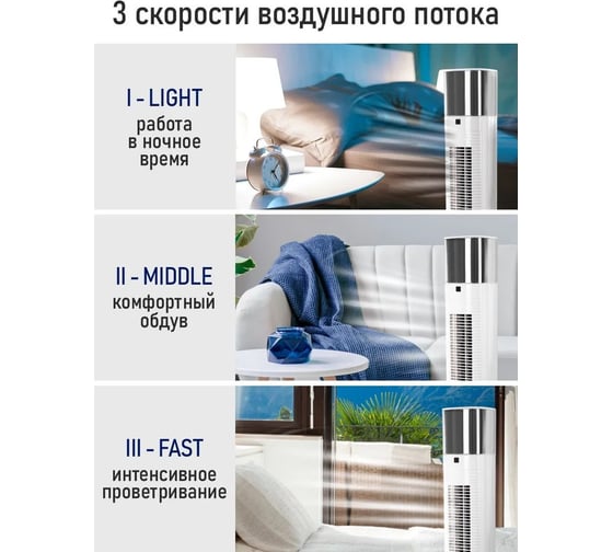 Вентилятор напольный STINGRAY ST-FN4123A белый 44291