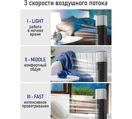 Вентилятор напольный STINGRAY ST-FN4123A черный 42203