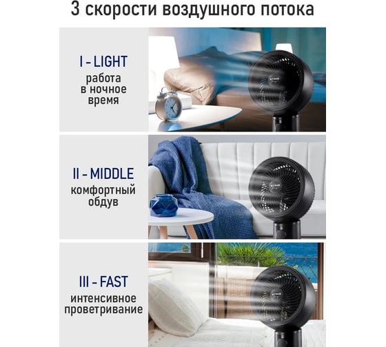 Вентилятор напольный STINGRAY ST-FN4138A черный 42329