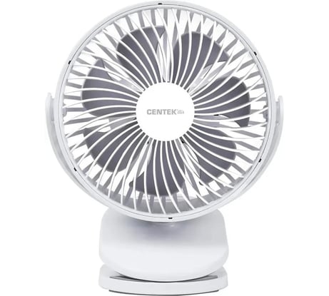 Вентилятор настольный Centek Аккумуляторный 1800мАч/ 5Вт/ Ø15см/ 4ск/ Наклон/ Клипса/ Таймер8ч/ USB Type-C CT-5045