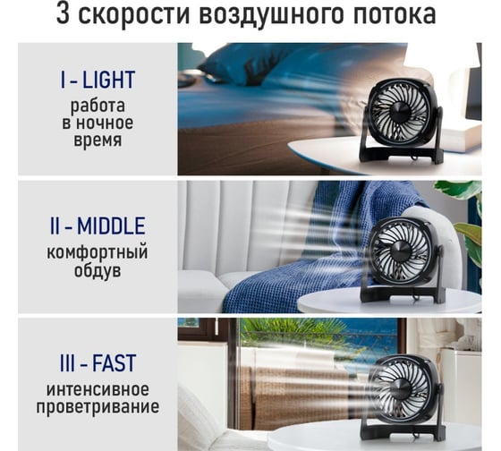 Вентилятор настольный STINGRAY ST-FN4118A черный 42193